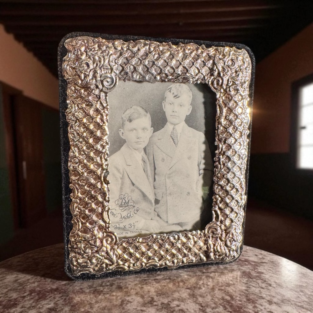 VTG Loui Michel Ornate Photo Frame Silver Rectangular 2.5”x 3.5” Hand Polished